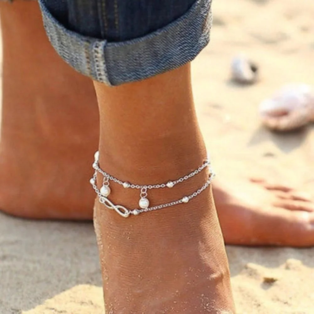 Leg Chain Forever Luck Jewelry pearl drop - Picture 1 of 7